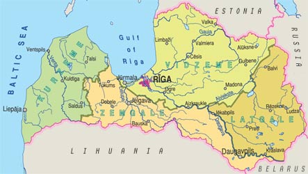 Map la Lettonie