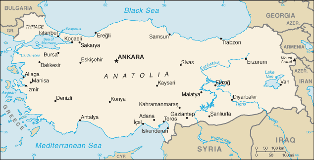 Karte von Türkei